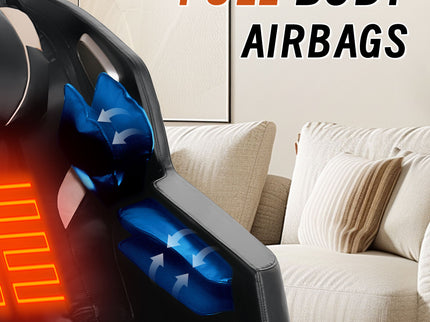 Massage Chair Recliner & Zero Gravity With Full Body Air Pressure - Black