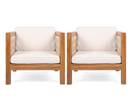 Outdoor Club Chair & Rope Arm And Cushions