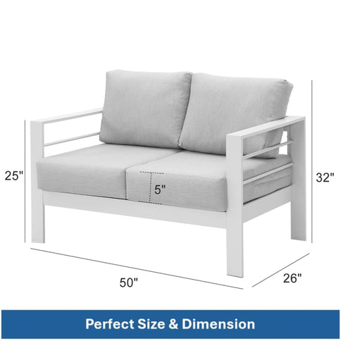 Patio All-Weather Loveseat With Thick Cushions