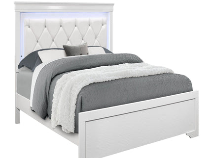 Shaker - Bed With LED Lighting And Crystal Inspired Tufted Headboard
