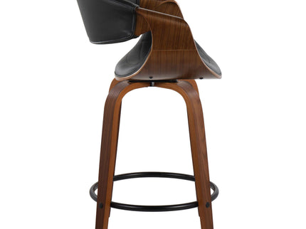 Symphony - Mid Century Modern Fixed Height Counter Stool With Swivel With Round Footrest (Set of 2)