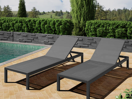 Outdoor Patio Chaise Lounge With 5 Reclining Positions