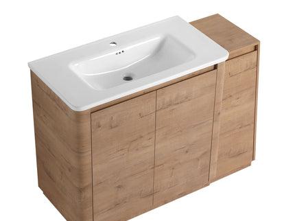Freestanding Bathroom Vanity With Sink, 1 Small Storage Cabinet, Soft Close Door