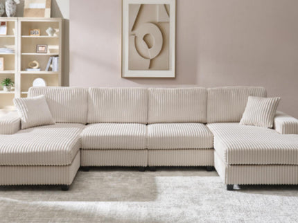 U-Shaped Convertible Sofa, 4 Seater Large Living Room Lounge