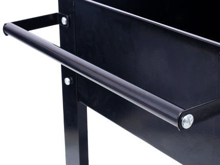 Elevated Mobile Raised Ergonomic Metal Planter Garden Bed With Wheels Powder Coated Steel - Black