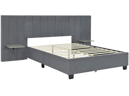 Upholstered Platform Bed With Big Headboard