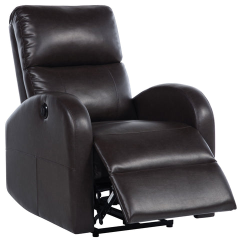Meglia - Upholstered Power Recliner Chair With Smooth Button Controls - Brown