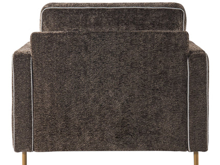 Accent Chair Upholstered Single Sofa With Square Arms, Sewn Pillow Back For Living Room