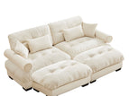 Beige / 3 Pc. 2 Seater Sectional, 2 Ottomans