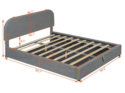 Upholstered Platform Bed With Hydraulic Storage System