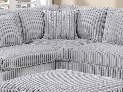 Corner Wedge Chair With Pillow, Living Room Furniture, Soft Upholstered Modular Seating - Gray / Mink