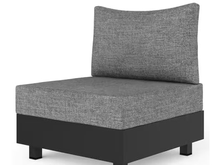 Modular Armless Chairs With Coffee Table For Garden (Set of 2) - Gray