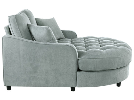 Modern Chaise Lounge Upholstered Sofa Couch With Tufted Seat And Detachable Pillows For Living Room