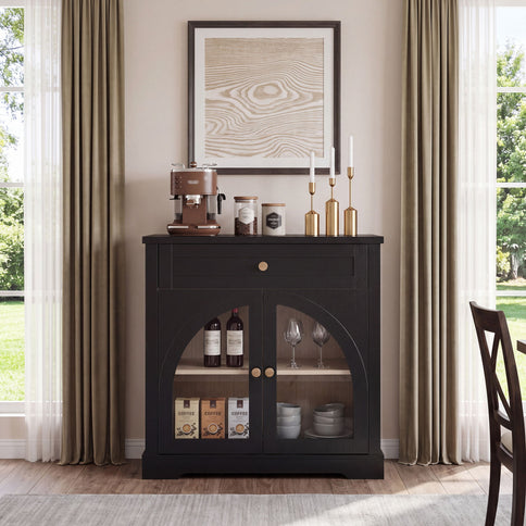 Modern Sideboard Cabinet With 1 Drawer And 2 Arched Doors