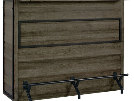 Garrison - 5 Shelf Home Bar Wine Cabinet With Stemware Racks And 12 Bottle Wine Storage - Oak