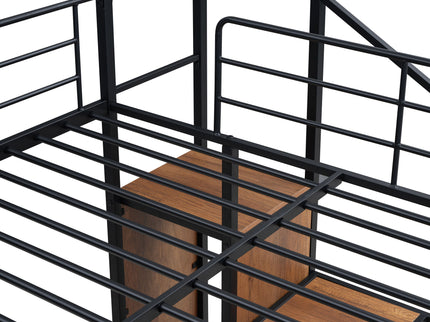 Bunk Bed With Lateral Storage Ladder And Wardrobe
