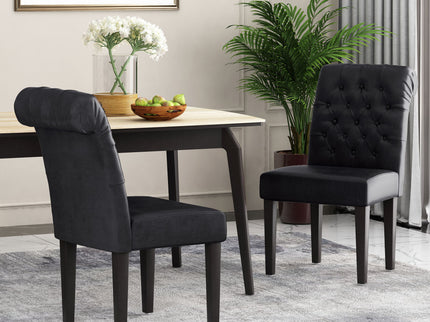 Broxton - Tuft Dining Rolltop Chairs With Button Tufted Backrest (Set of 2)