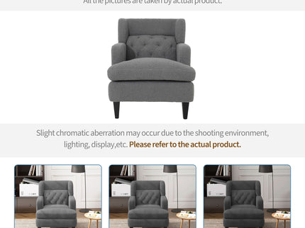 Upholstered Accent Chair Tufted Armchair For Living Room And Bedroom