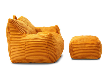 Giant Bean Bag Chair With Armrests And Footstool