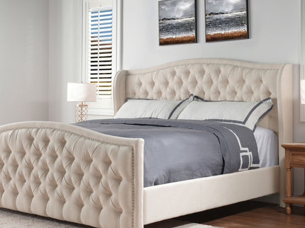 Marcella - Upholstered Shelter Headboard Bed Set