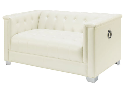 Earline - Upholstered Track Arm Loveseat - White