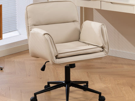 Criss Cross Swivel Desk Chair With Adjustable Armrests & Wheels For Home Office