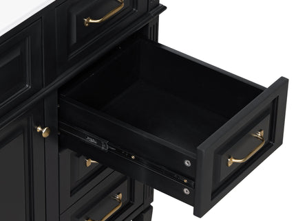 Modern Bathroom Vanity With Sink Top, Flip Drawer Design