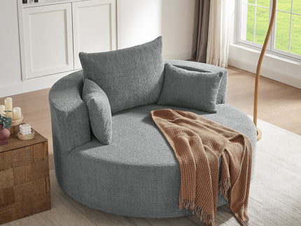 360° Swivel Accent Barrel Chair With 3 Removable Pillows For Living Room