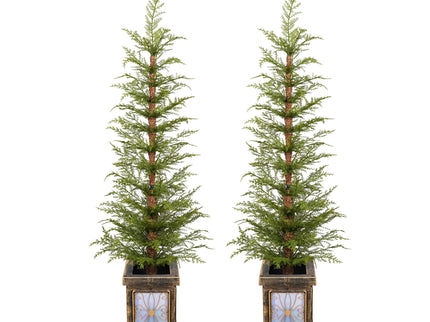 4Ft Pre Lit Artificial Christmas 2 Piece Set - Green