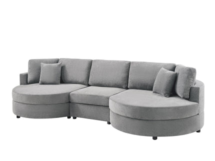 Modern 3 Seater Upholstered Sofa With Curved Design