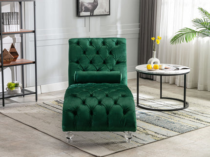 Chaise Lounge Indoor, Button Tufted Upholstered Chaise Lounge Chair With Pillow