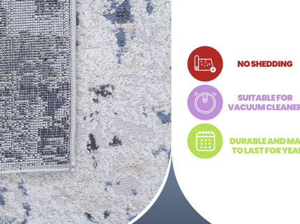 Payas - 6' X 9' Abstract Area Rug - Gray / Denim