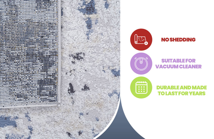 Payas - 6' X 9' Abstract Area Rug - Gray / Denim