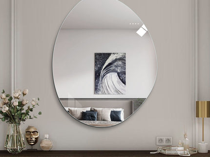 Asymmetrical Bathroom Wall Mirror - Silver