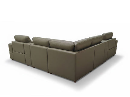 Upholstered Large Arms Sectional With Recliner Seats