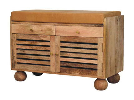 Shutter Shoe Rack With 2 Drawers - Beige