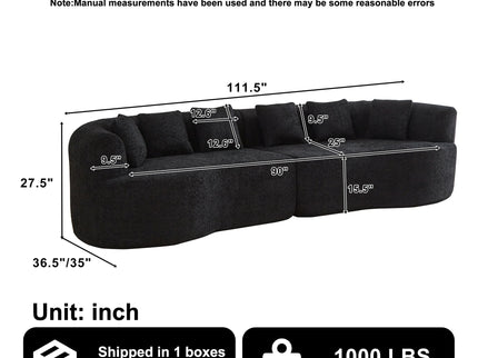Curved Sectional Sofa With 6 Pillows