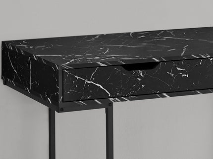 Computer Desk For Home Office, Storage Drawers, Marble Look Contemporary & Modern