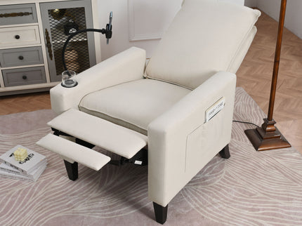Recliner Chairs For Adults, Adjustable Recliner Sofa With Mobile Phone Holder & Cup Holder, Modern Reclining Chairs Fabric Push Back Recliner Chairs For Living Room, Bedroom