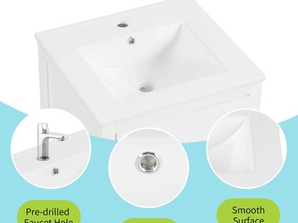 Bathroom Vanity With Sink, Soft Closing Cabinet Door, Storage Rack And Drawer