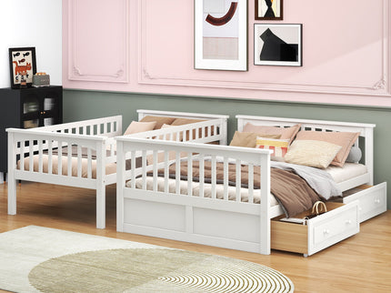 Bunk Bed With Drawers, Convertible Storage Bed