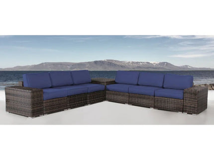 Elegant Outdoor Rattan Wicker 6 Person Seating Group With Cushions