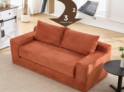 Convertible Loveseat Sofa Bed With Memory Foam & Steel Frame