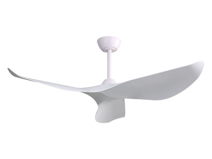 Indoor Ceiling Fan Without Light, 6 Speeds Reversible DC Motor, 3 ABS Blade Ceiling Fan White For Bedroom - White