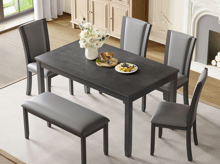 Dining Table Set With Upholstered Chairs, Rectangular Dining Table Set