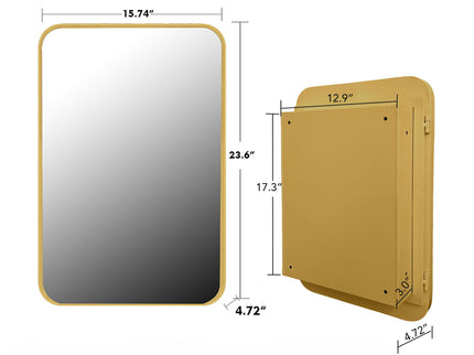 Recessed Metal Framed Medicine Cabinet With Mirror And Adjustable Shelves Wall Mirror With Storage For Bathroom