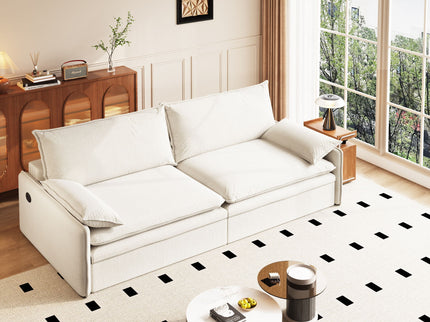 4 Seat Convertible Sleeper Sofa Bed, Modern With Storage