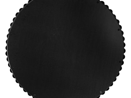 Circle Mirror With Metal Beaded Frame, Wall Mirror For Living Room Bedroom Entryway - Black