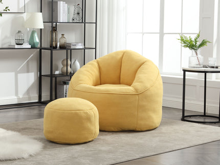 Bedding Bean Bag Sofa Chair High Pressure Foam With Footrest