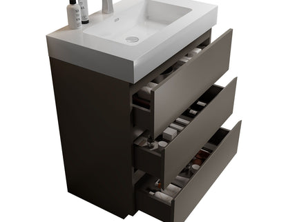 Alice - Bathroom Vanity With Sink, Large Storage Freestanding Bathroom Vanity For Modern Bathroom, One-Piece Sink Basin Without Drain And Faucet